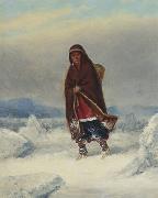 Indian Woman in a Winter Landscape Cornelius Krieghoff
